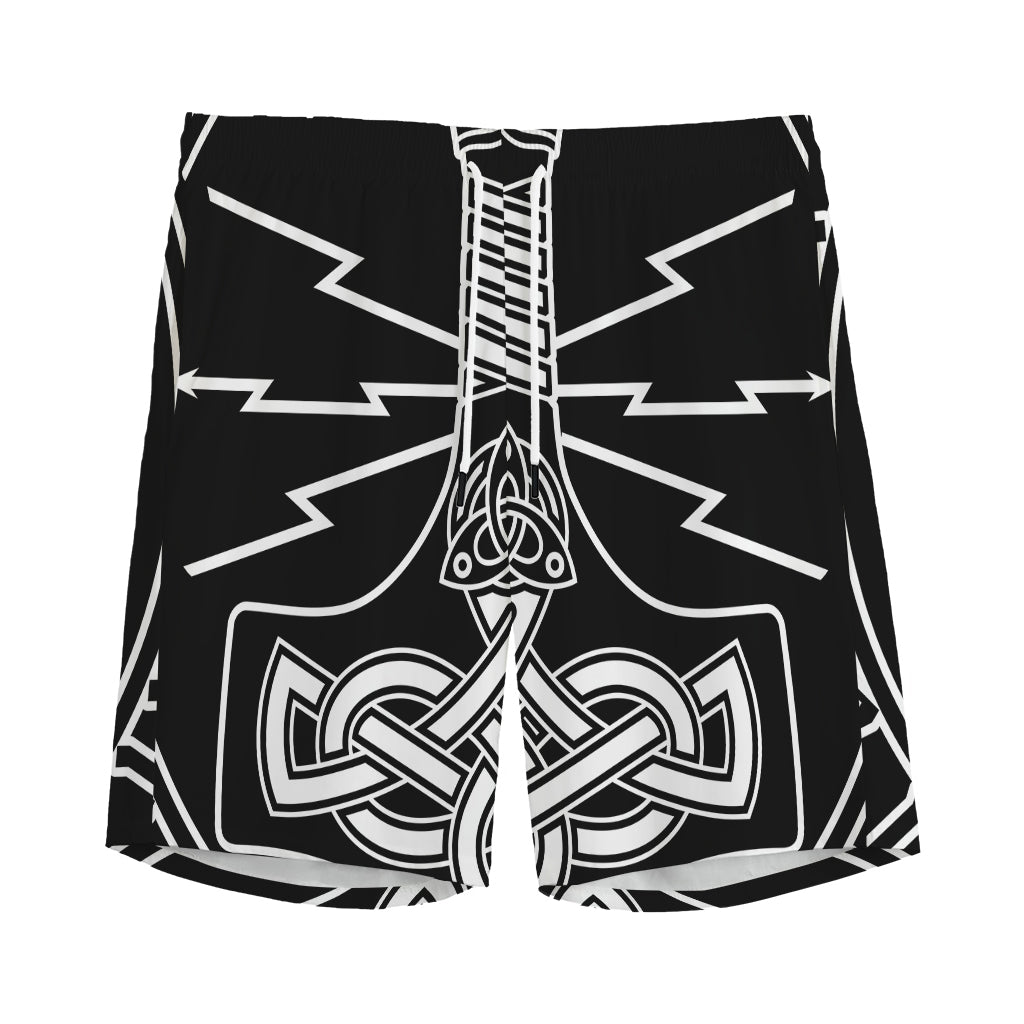 Mjolnir And Younger Futhark Print Men's Sports Shorts