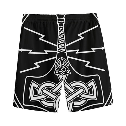 Mjolnir And Younger Futhark Print Men's Sports Shorts