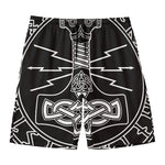 Mjolnir And Younger Futhark Print Men's Swim Trunks