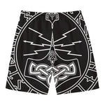 Mjolnir And Younger Futhark Print Men's Swim Trunks