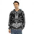 Mjolnir And Younger Futhark Print Men's Velvet Pullover Hoodie