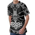 Mjolnir And Younger Futhark Print Men's Velvet T-Shirt