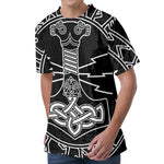Mjolnir And Younger Futhark Print Men's Velvet T-Shirt
