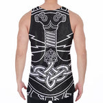 Mjolnir And Younger Futhark Print Men's Velvet Tank Top