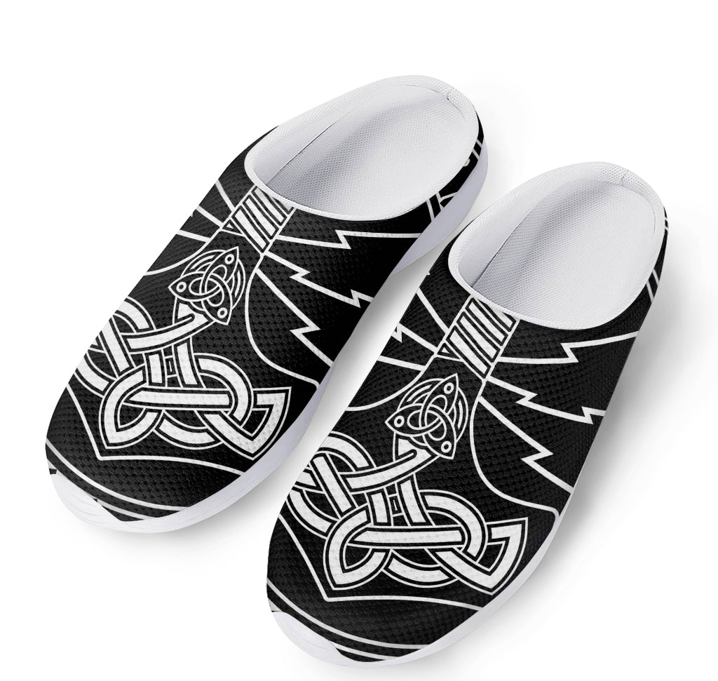 Mjolnir And Younger Futhark Print Mesh Casual Shoes