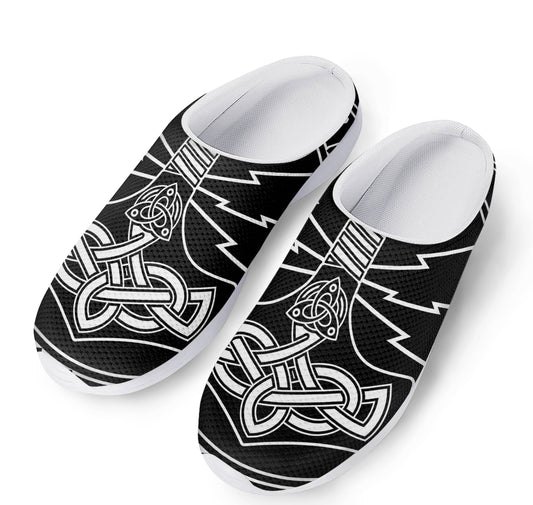 Mjolnir And Younger Futhark Print Mesh Casual Shoes
