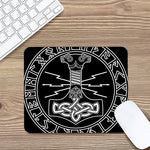 Mjolnir And Younger Futhark Print Mouse Pad
