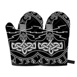 Mjolnir And Younger Futhark Print Oven Mitts