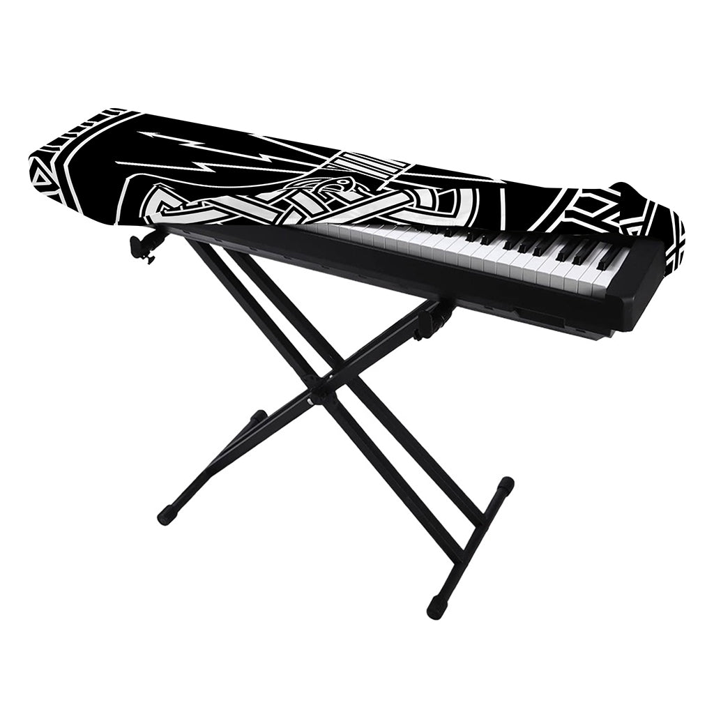 Mjolnir And Younger Futhark Print Piano Keyboard Cover