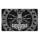 Mjolnir And Younger Futhark Print Polyester Doormat