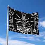 Mjolnir And Younger Futhark Print Polyester Flag