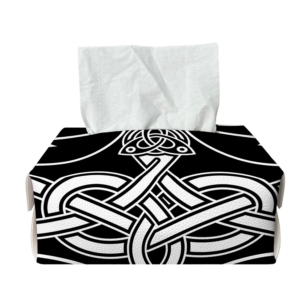Mjolnir And Younger Futhark Print Rectangle Tissue Box Cover