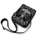 Mjolnir And Younger Futhark Print Rectangular Crossbody Bag