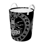 Mjolnir And Younger Futhark Print Round Laundry Basket
