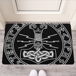 Mjolnir And Younger Futhark Print Rubber Doormat
