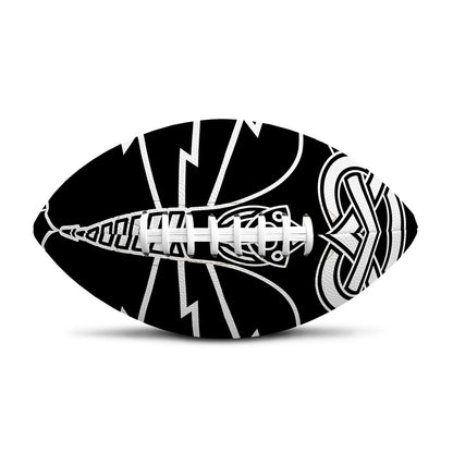 Mjolnir And Younger Futhark Print Rugby Ball