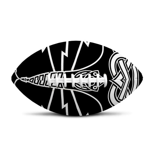 Mjolnir And Younger Futhark Print Rugby Ball