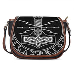 Mjolnir And Younger Futhark Print Saddle Bag