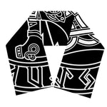 Mjolnir And Younger Futhark Print Scarf
