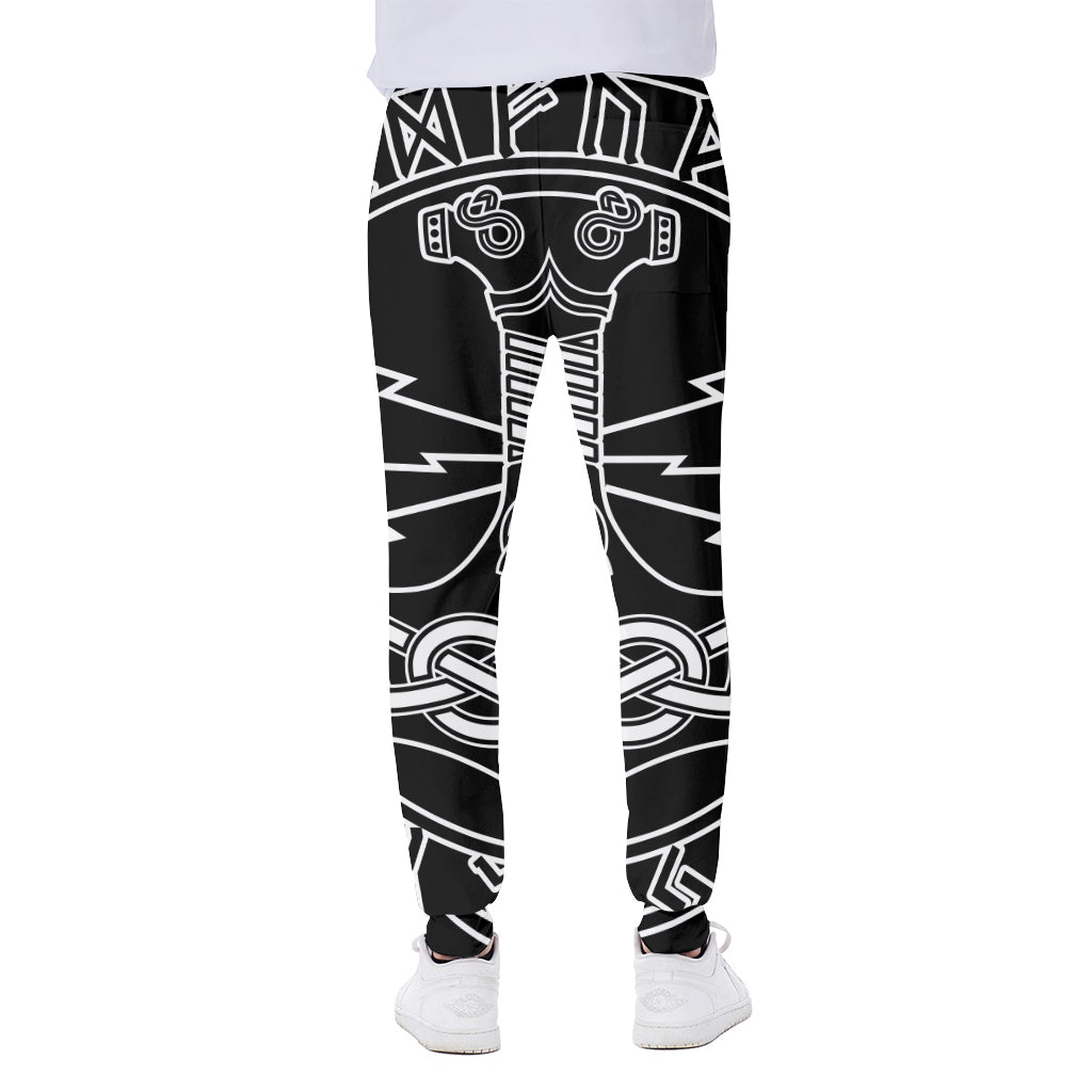 Mjolnir And Younger Futhark Print Scuba Joggers