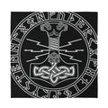Mjolnir And Younger Futhark Print Silk Bandana