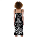 Mjolnir And Younger Futhark Print Slim Fit Midi Cami Dress