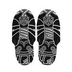 Mjolnir And Younger Futhark Print Slippers