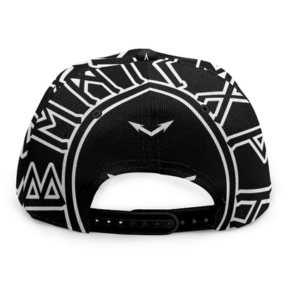 Mjolnir And Younger Futhark Print Snapback Cap