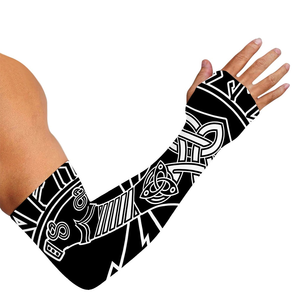 Mjolnir And Younger Futhark Print Sun Protection Arm Sleeves