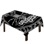 Mjolnir And Younger Futhark Print Tablecloth