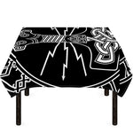 Mjolnir And Younger Futhark Print Tablecloth