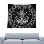 Mjolnir And Younger Futhark Print Tapestry