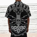 Mjolnir And Younger Futhark Print Textured Short Sleeve Shirt