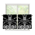 Mjolnir And Younger Futhark Print Tier Curtains