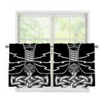 Mjolnir And Younger Futhark Print Tier Curtains