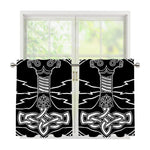 Mjolnir And Younger Futhark Print Tier Curtains