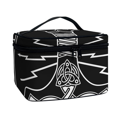 Mjolnir And Younger Futhark Print Travel Makeup Bag