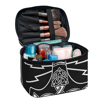 Mjolnir And Younger Futhark Print Travel Makeup Bag