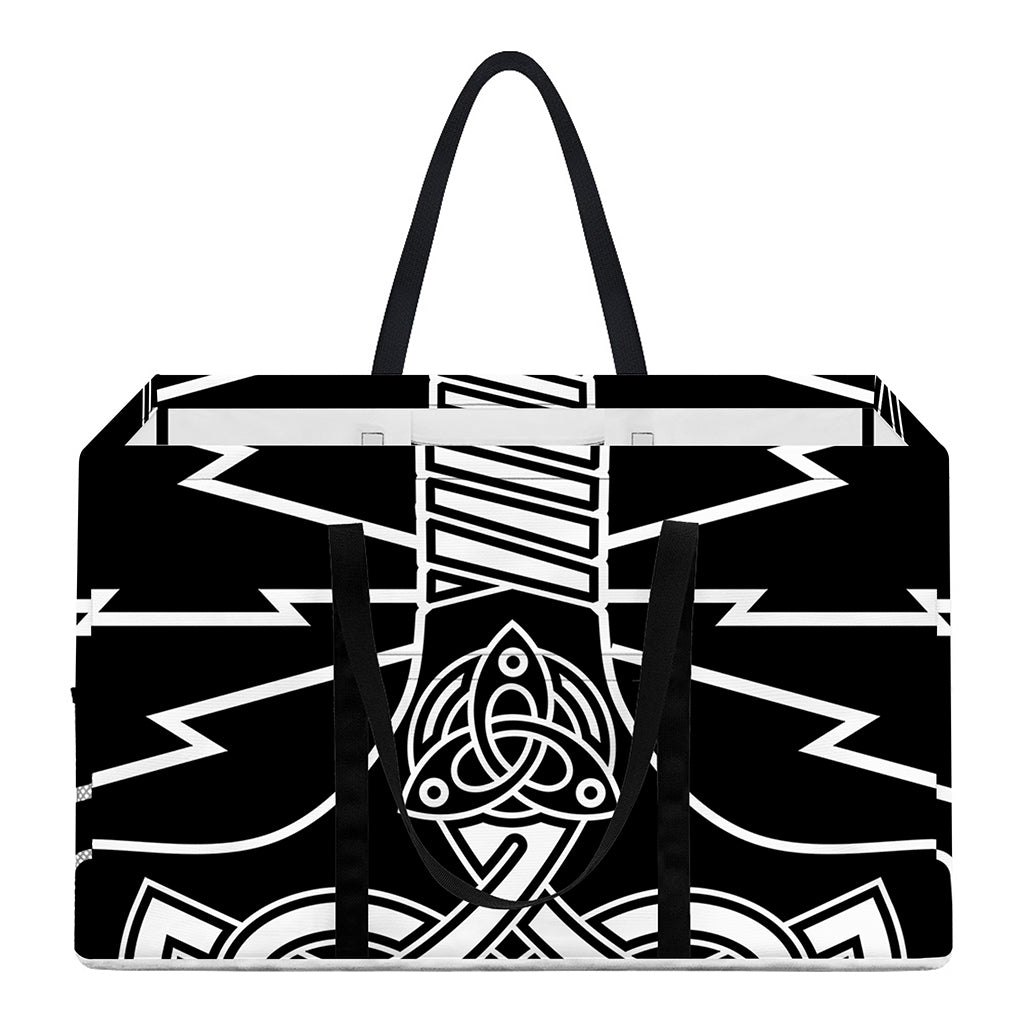 Mjolnir And Younger Futhark Print Utility Tote Bag