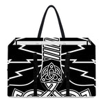 Mjolnir And Younger Futhark Print Utility Tote Bag