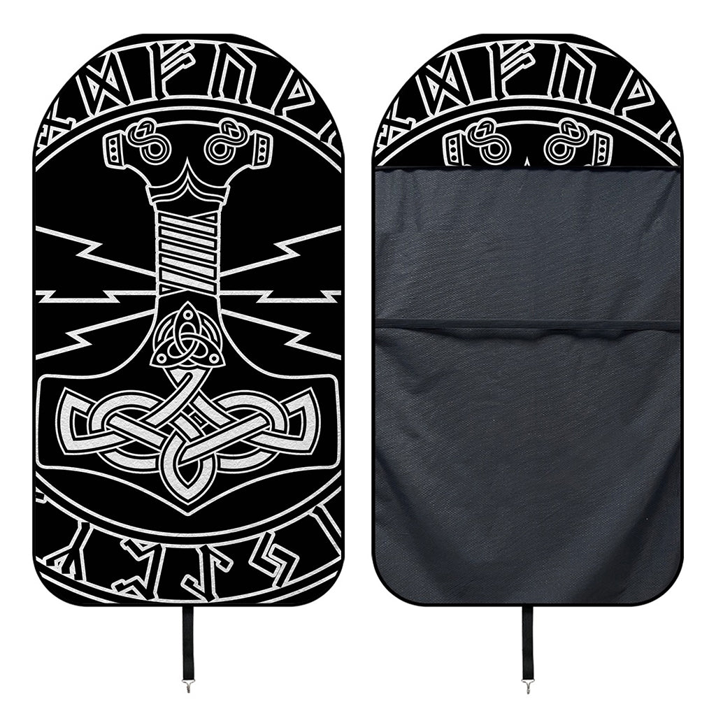 Mjolnir And Younger Futhark Print Waterproof Car Seat Cover