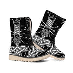 Mjolnir And Younger Futhark Print Winter Boots