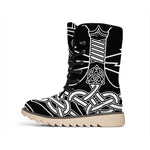 Mjolnir And Younger Futhark Print Winter Boots