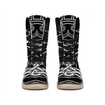 Mjolnir And Younger Futhark Print Winter Boots