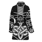 Mjolnir And Younger Futhark Print Women's Bathrobe
