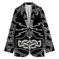 Mjolnir And Younger Futhark Print Women's Blazer