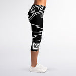 Mjolnir And Younger Futhark Print Women's Capri Leggings