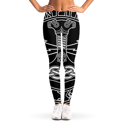 Mjolnir And Younger Futhark Print Women's Leggings