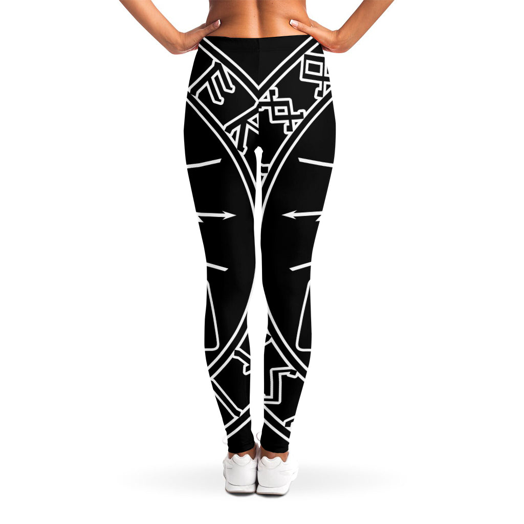 Mjolnir And Younger Futhark Print Women's Leggings