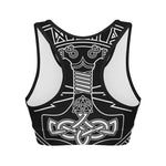 Mjolnir And Younger Futhark Print Women's Sports Bra